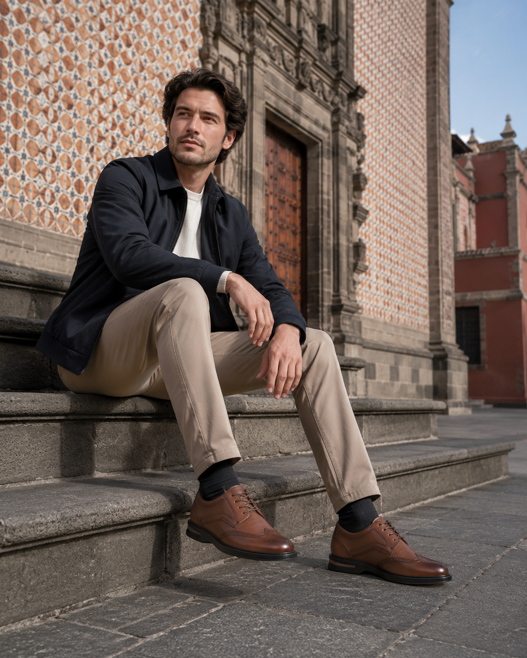 Derby Flexi para Hombre con Shock Point Estilo 417702 Tan