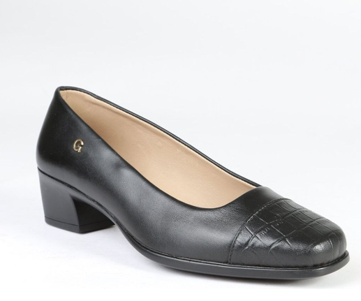 Zapatilla Lisa con Herraje y Punta Croco Negra Jarking 22501