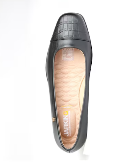 Zapatilla Lisa con Herraje y Punta Croco Negra Jarking 22501