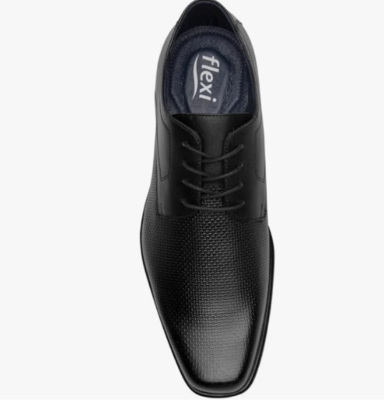Derby Con Agujetas Flexi para Hombre Estilo 90718 Negro