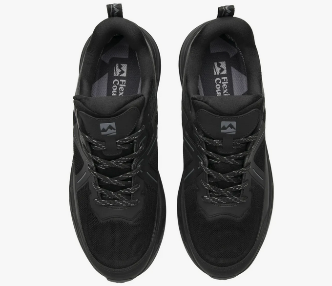 Tenis Outdoor Hombre Flexi Negro Campamento Montaña Cintas Ajustables Cómodo Para Caballero 421103