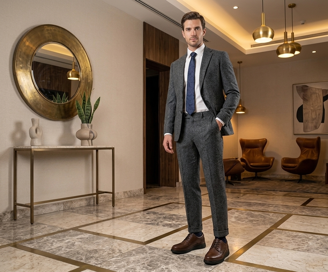 Derby Confort Quirelli para Hombre Estilo 707002 Brandy