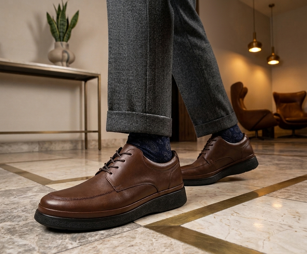 Derby Confort Quirelli para Hombre Estilo 707002 Brandy